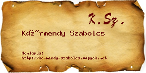 Körmendy Szabolcs névjegykártya