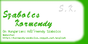 szabolcs kormendy business card